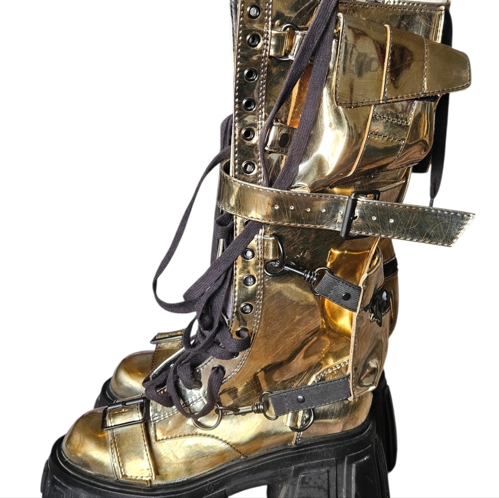 NWT Distressed Utopia Elements Knee High Boots - Picture 3 of 5